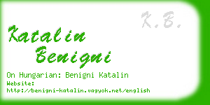 katalin benigni business card